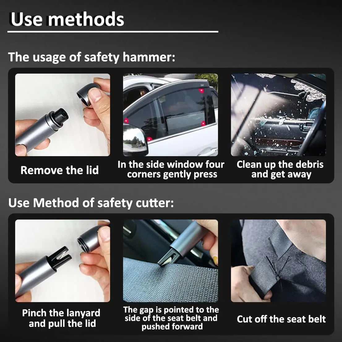 Vexit - Seatbelt Cutter and Window Breaker Emergency Escape Hamer